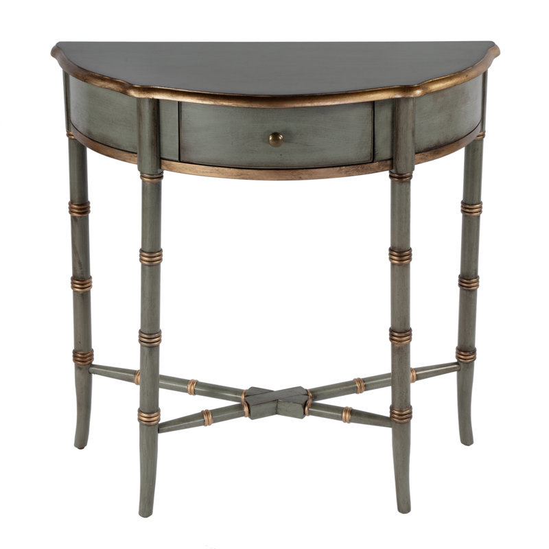 Skilling Demilune Console Table, Green