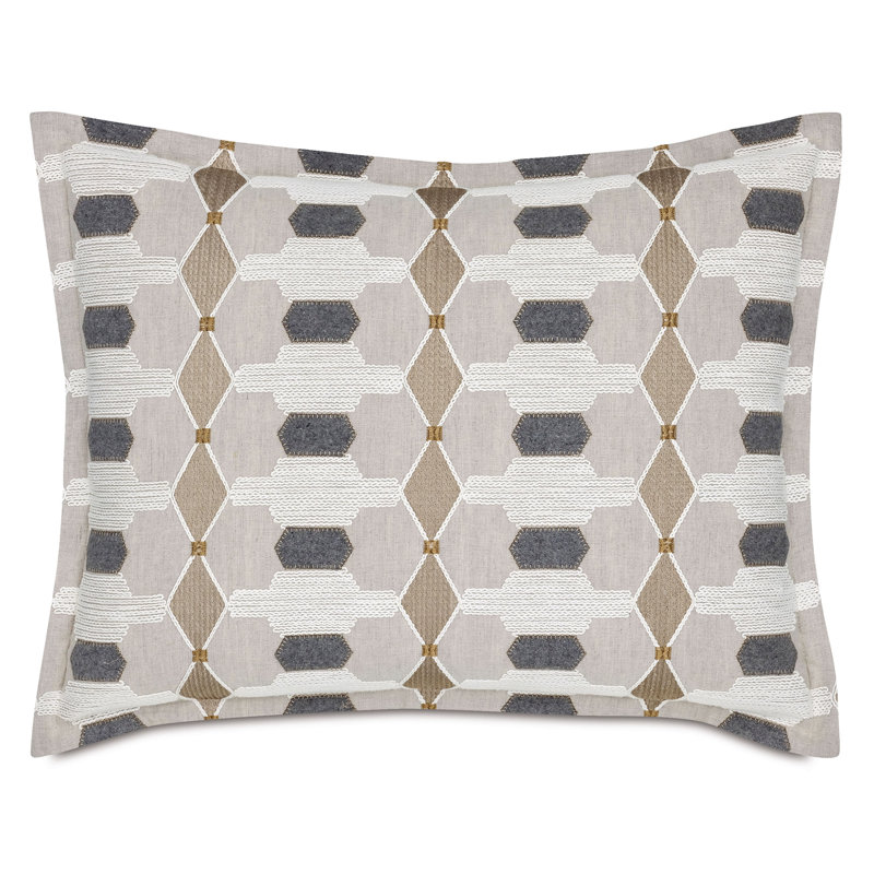 Levi Embroidered King Sham, 20" H x 27" W