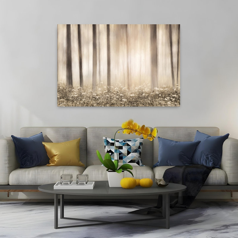 Peint dans la forêt, paysage abstrait contemporain, art naturel, H 60 po x l 40 po