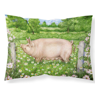 Taie d'oreiller cochon dans les dasies