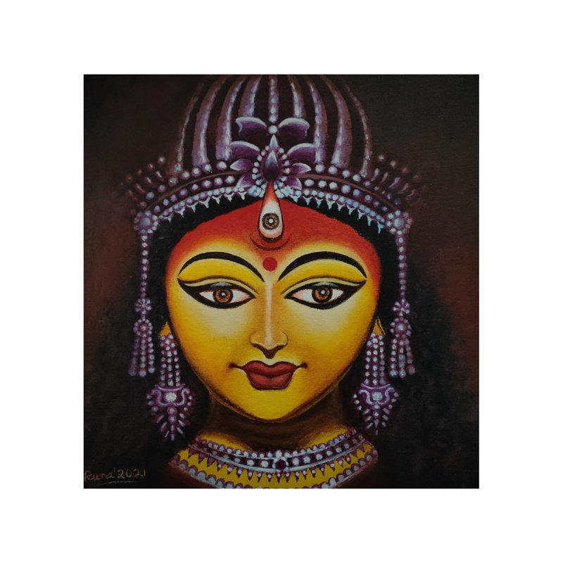 Durga Maa | Acrylic On Canvas | By Runa Bandyopadhyay