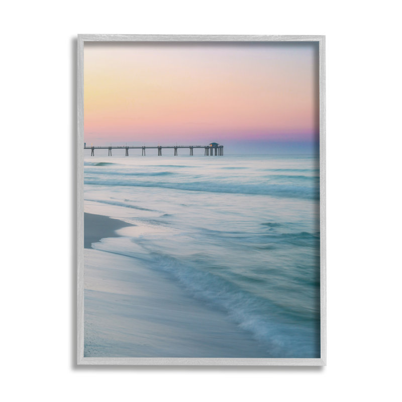 "Ba-101", "Beach Waves", photographie sur toile par Daniel Sproul, H 14 po x l 11 po x P 1,5 po, Encadré gris