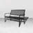 Eveliina Steel Carved-back Floral Bench-1318159066