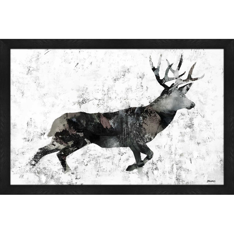 «Deer» par Scott Brems - impression, Cadre noir, H 21,5 po x l 27,5 po x P 0,75 po
