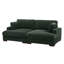 Grand méridienne, velours côtelé foncé, 2 places, deux coussins décoratifs, largeur 114 cm, poids 82 kg, montage facile - assise en velours côtelé avec espace, installation simple