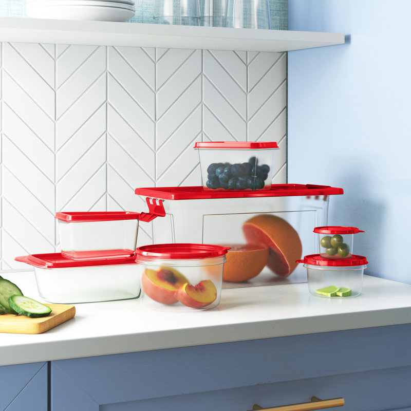 Ensemble de 27 contenants alimentaires, rouge