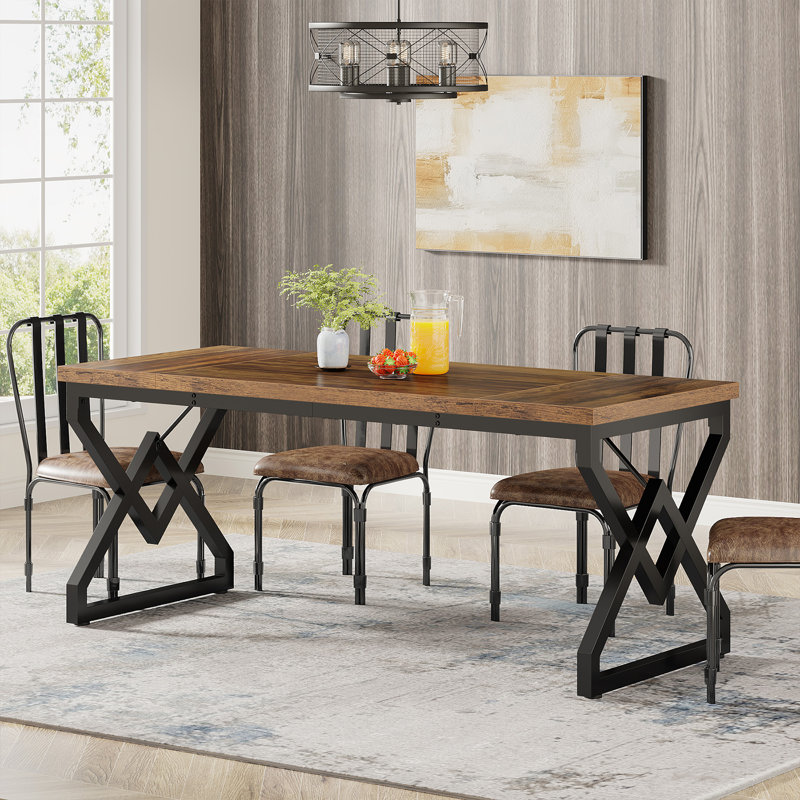 Ramapo Steel Computer Desk, Brown/Black