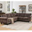 Canapé modulaire en chenille moderne, 6 places, rivets, roulé, 109,5 po, chocolat 109,5 po avec revêtement-1857902761