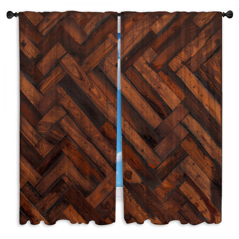 Rideaux en bois Parquet, 20 po x 60 po - 2 panneaux, Transparent