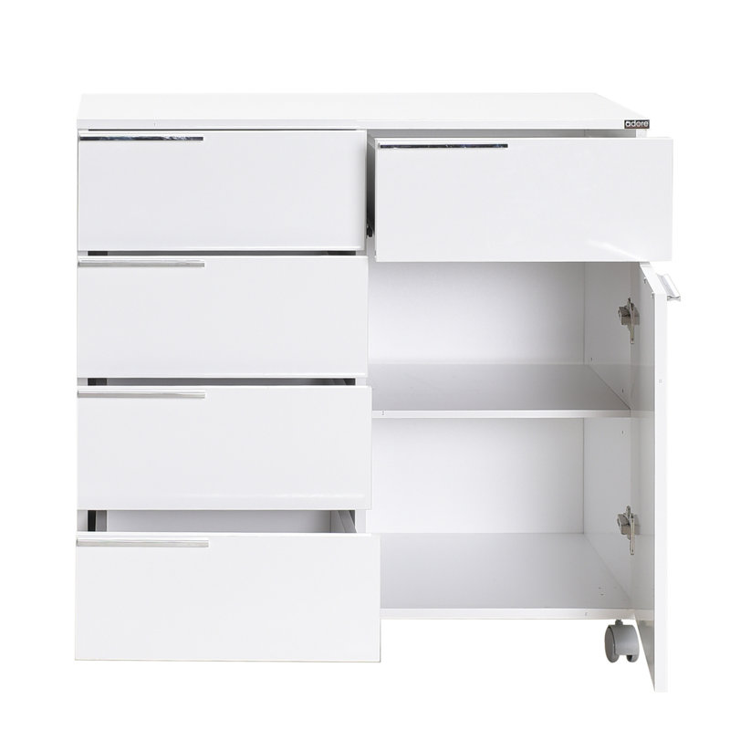 5 - Drawer Mirrored Rectangle Accent Chest