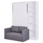 Lit simple avec tablettes, finition blanche pour une étagère de rangement de chambre à coucher sophistiquée et moderne - style contemporain-1069072874
