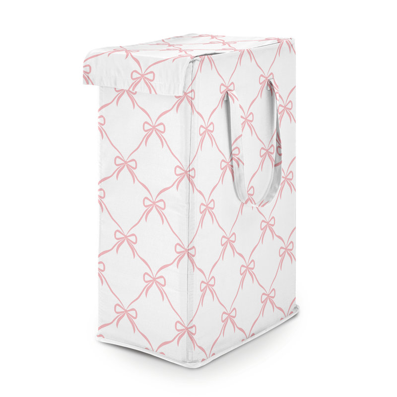 Panier à linge pliable avec poignées Ballerina and Ballet Bows par Sweet Jojo Designs, Blanc