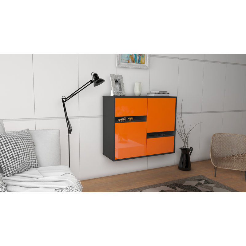 Schulman 92cm Sideboard, Anthracite/Orange