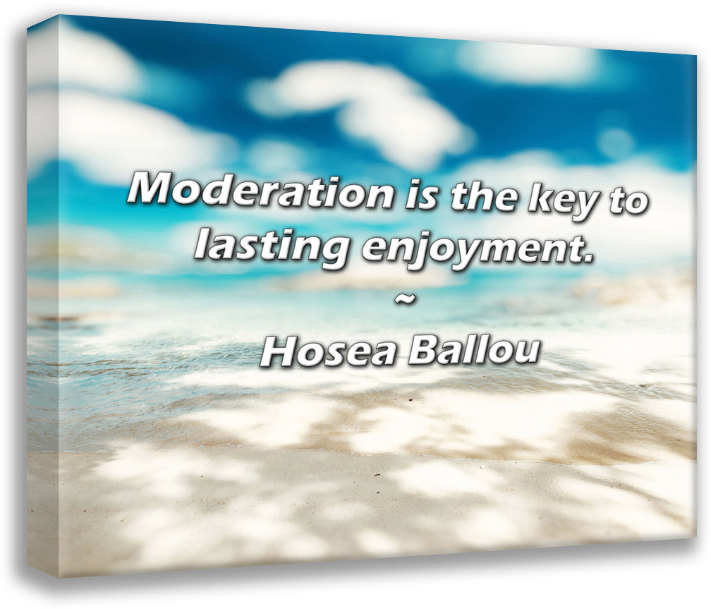Latitude Run® Hosea Ballou Quote: Moderation is the key to lasting enjoyment.  | Wayfair, image size:1008x863