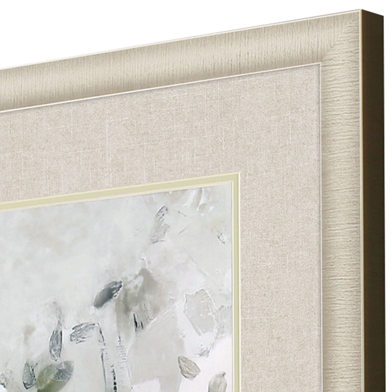Champagne Gold Framed Floral Burst Print Wall Art