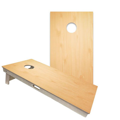 Wood Finish Light Wood 2x4 Cornhole Board Set | Includes (2) Boards (8) Bags & Optional Accessories