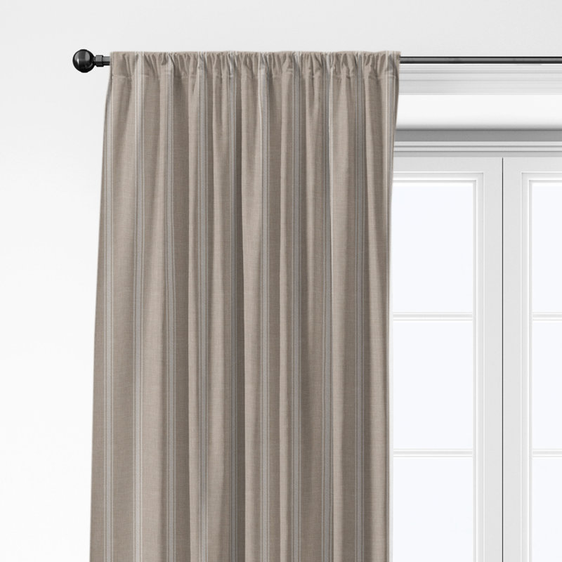 Ensemble de 2 draps en coton Shay, 50" W  x 132" L, Rayures naturelles
