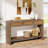55-Inch Entryway Table with 3 Rattan Drawers and 2-Tier Open Storage Shelf，Console Sofa Table