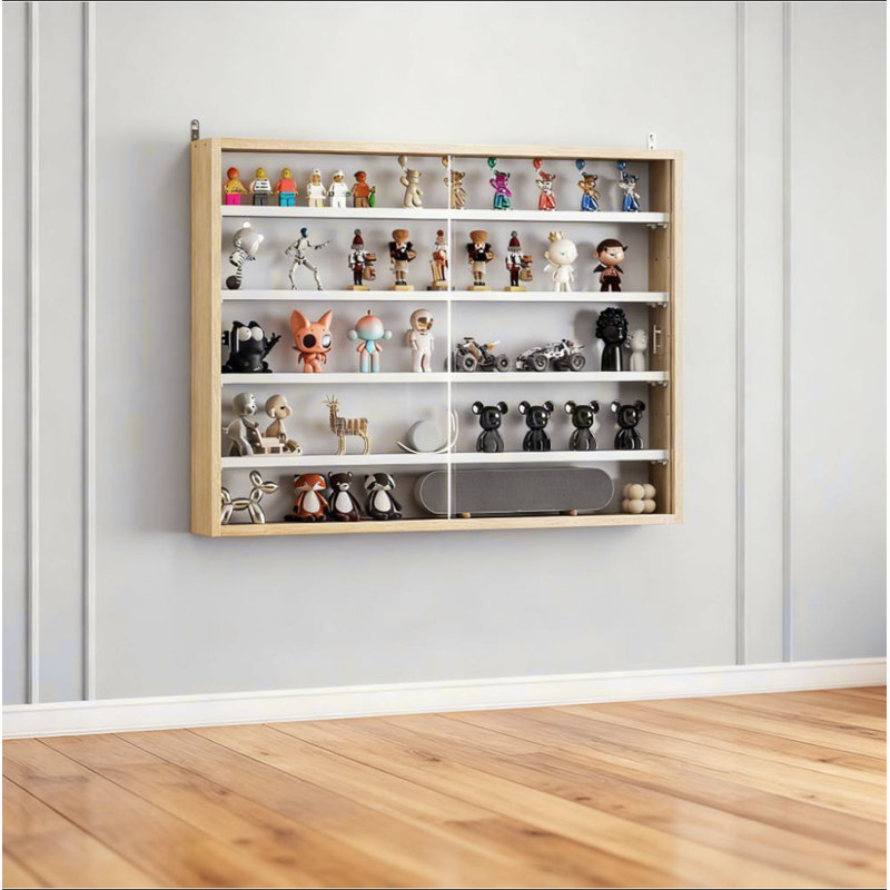 Vitrine murale 5 niveaux, Oak/White