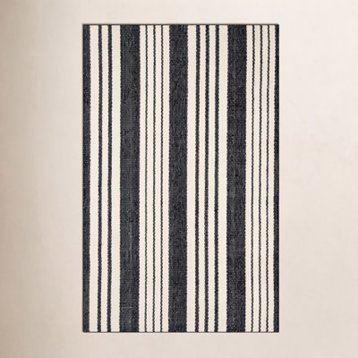 Birmingham Black Handwoven Indoor/Outdoor Rug