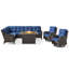 Ensemble de conversation modulaire en osier pour 8 personnes avec table de foyer et coussins Dahlyla-1411424225-1411424226