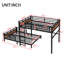 Queen Over Queen Metal Bunk Bed/Metal Loft Bed,Separable Bunk Beds,With Raised Security Fence,Walnut Color