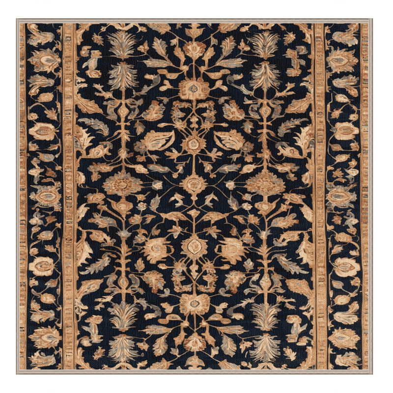 Tapis brun lavable à la machine, Carré 7 pi