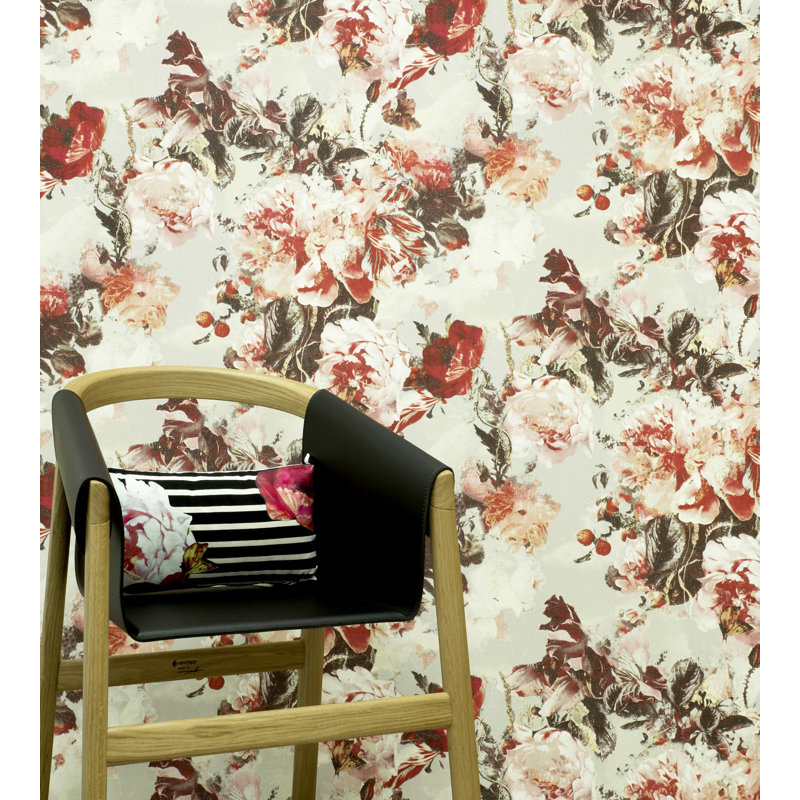 Les Papiers Floral Wallpaper Double Roll, Laque