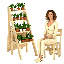Escabeau pliant escabeau en bois 3 en 1 escabeau pliable 4 niveaux