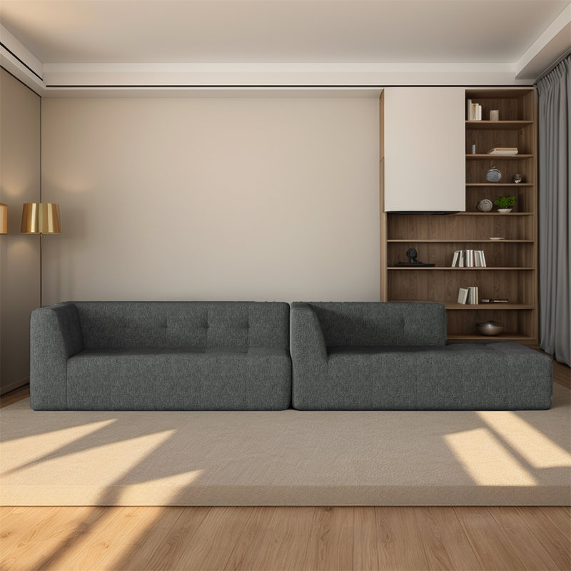 L-Shaped Modular Modular Combination Living Room Sofa, Gray