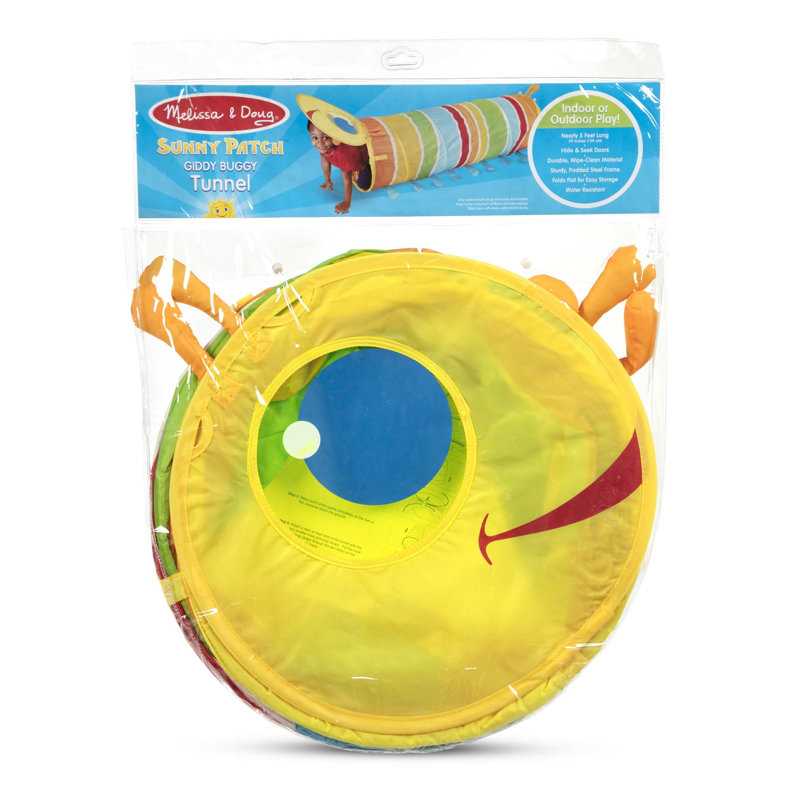 Tunnel de jeu intérieur en polyester 1,58 pi x 0,17 pi Giddy, Orange / bleu / vert