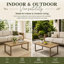 Table basse en rotin et osier pour terrasse