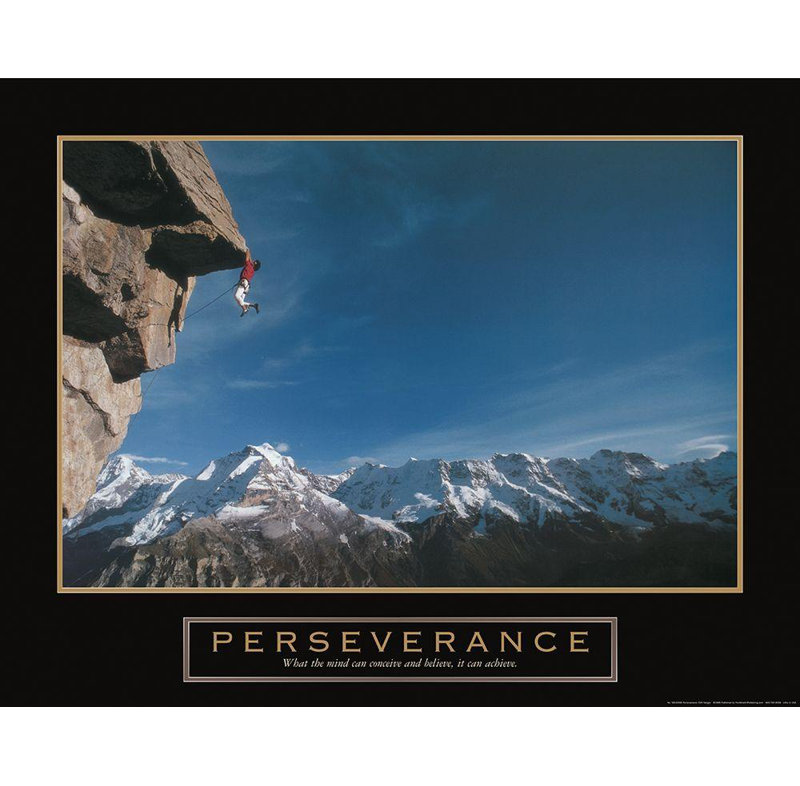 Art sur toile tendue par Millwood Pines Frontline Gallery, titre: Perseverance, Cliffhanger, H 36 po x l 45 po
