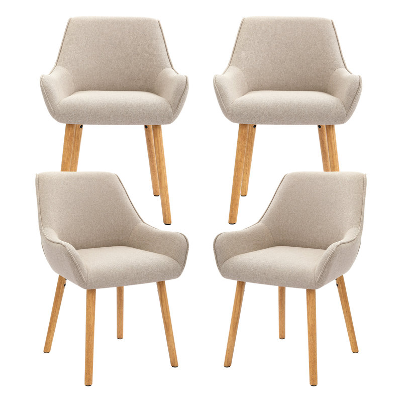 50 cm H Upholstered Armchair, Beige, Beige