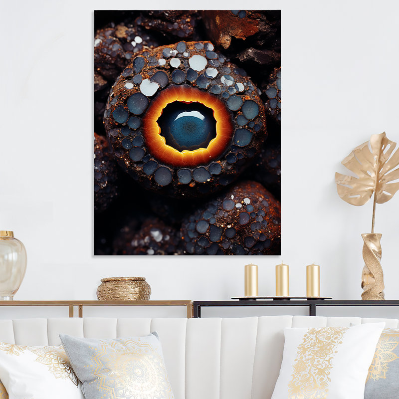 Art mural noir et orange Geode II, H 20 po x l 12 po x P 1 po