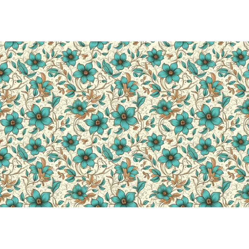 Machine Printed Comforter, Queen Comforter, Blue/Beige Floral