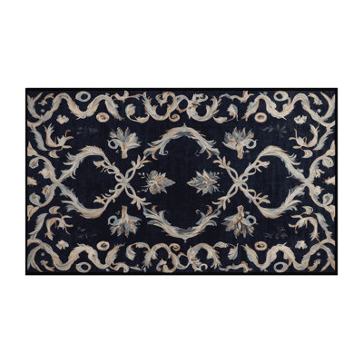Machine Washable Gray Area Rug