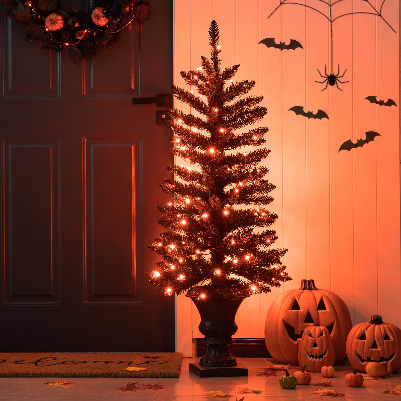 Ambler 4' Black Halloween Lighted Tree