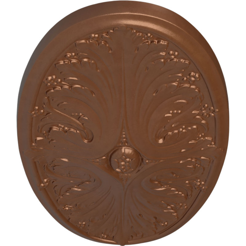 Médaillon de plafond Endurathane Madrid, l 24 3/4 po x H 12 1/2 po x P 1 3/4 po, finition cuivre poli peint à la main