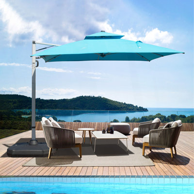 Parasol carré en porte-à-faux 10 'x 10' avec mât central (base non incluse)