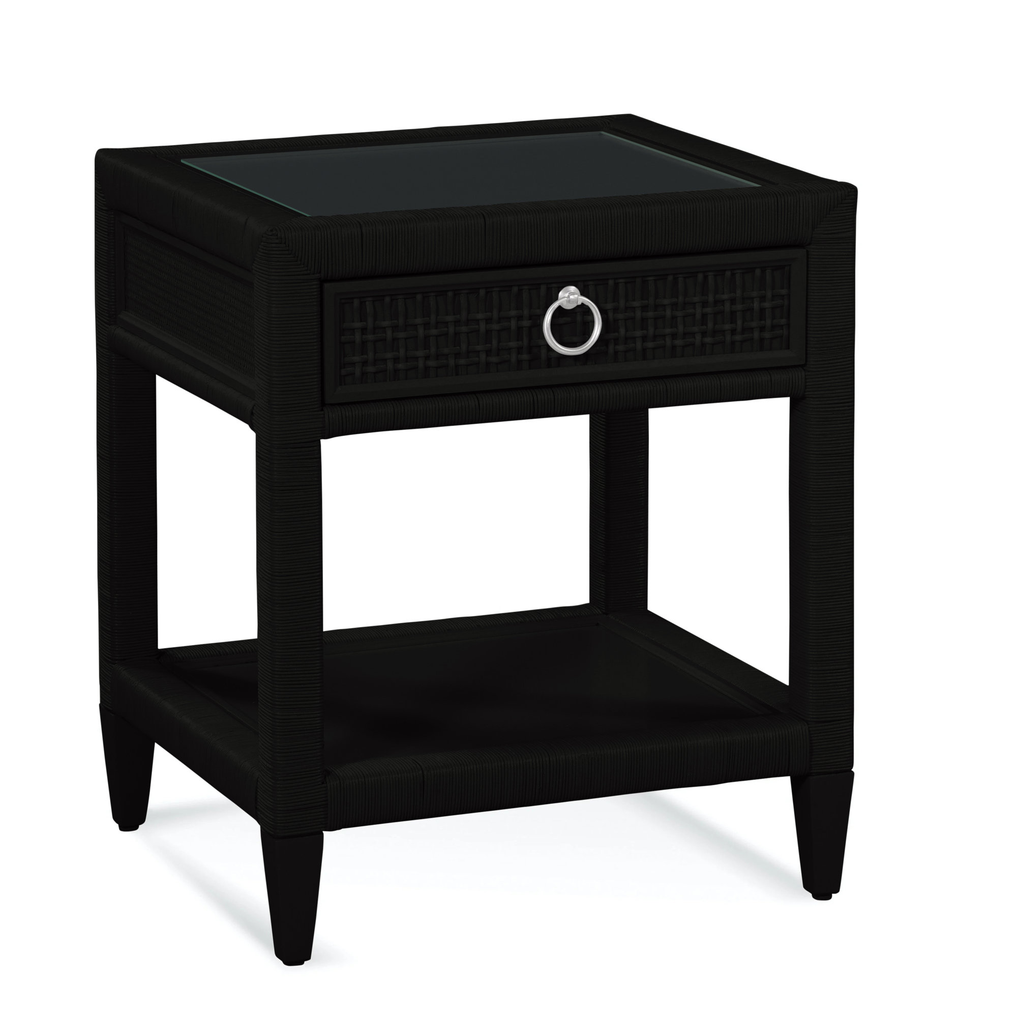 Monterey 1 - Drawer Nightstand, Black, Yes, Satin Nickel