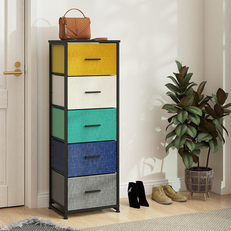 Organisateur de commode à 5 tiroirs en tissu pour garde-robe avec ...