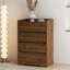 Commode 4 tiroirs, commode sans poignée, commode pour chambre à coucher 100% imperméable, armoire en bois moderne avec cadre robuste pour le salon, l'entrée, la chambre à coucher, le couloir, le bureau