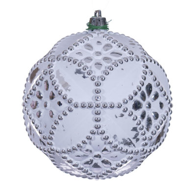 Vickerman Etch Antique White Brush Ornament Set.