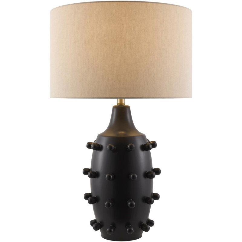 Elveden Table Lamp, Black/Beige