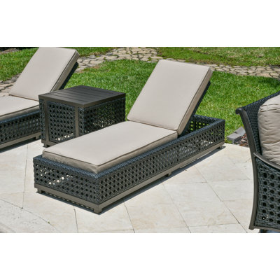 Outdoor Rust-Resistant Metal Chaise Lounge , Sunbrella Cushion Included