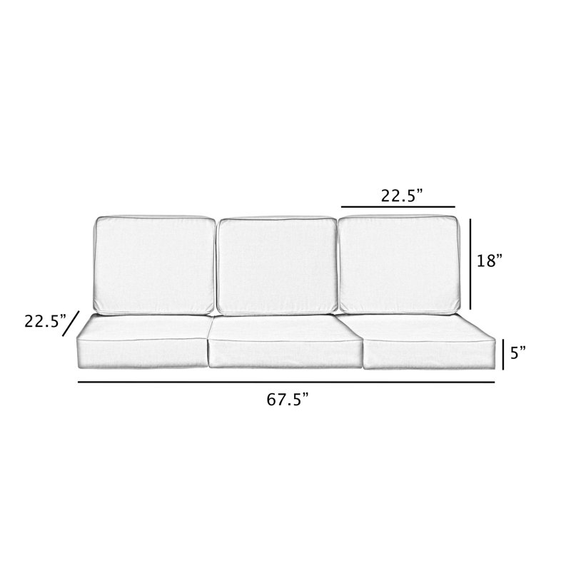 Outdura Outdoor Solid Textured Deep Seating Sofa Cushion Set