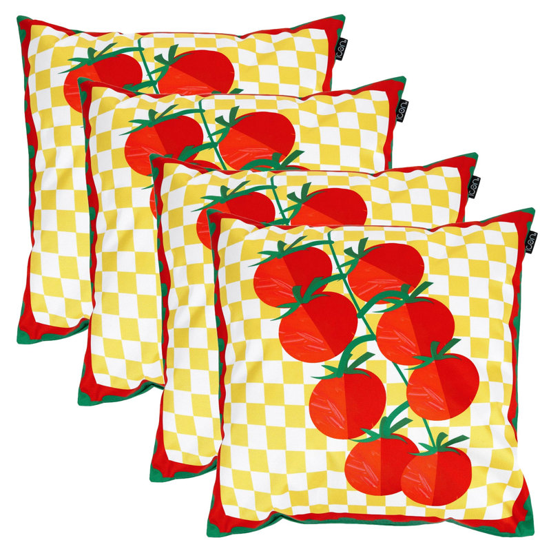 4 Pack Cushion 43x43cm, Tomato