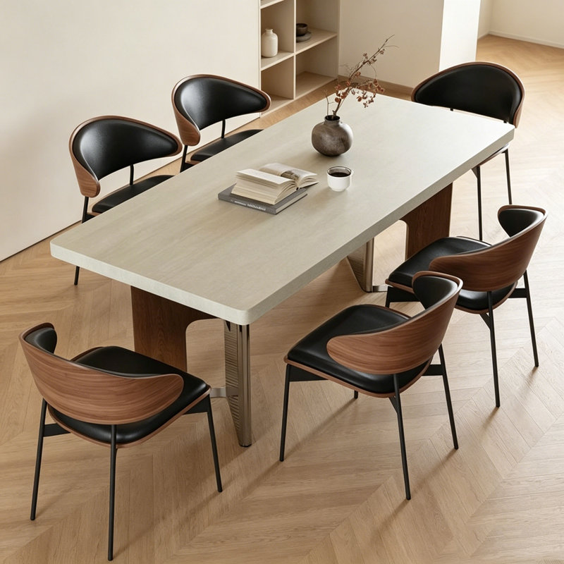 Table de salle à manger Vintage Travertine, H 29,5 po x l 70,9 po x P 35,4 po