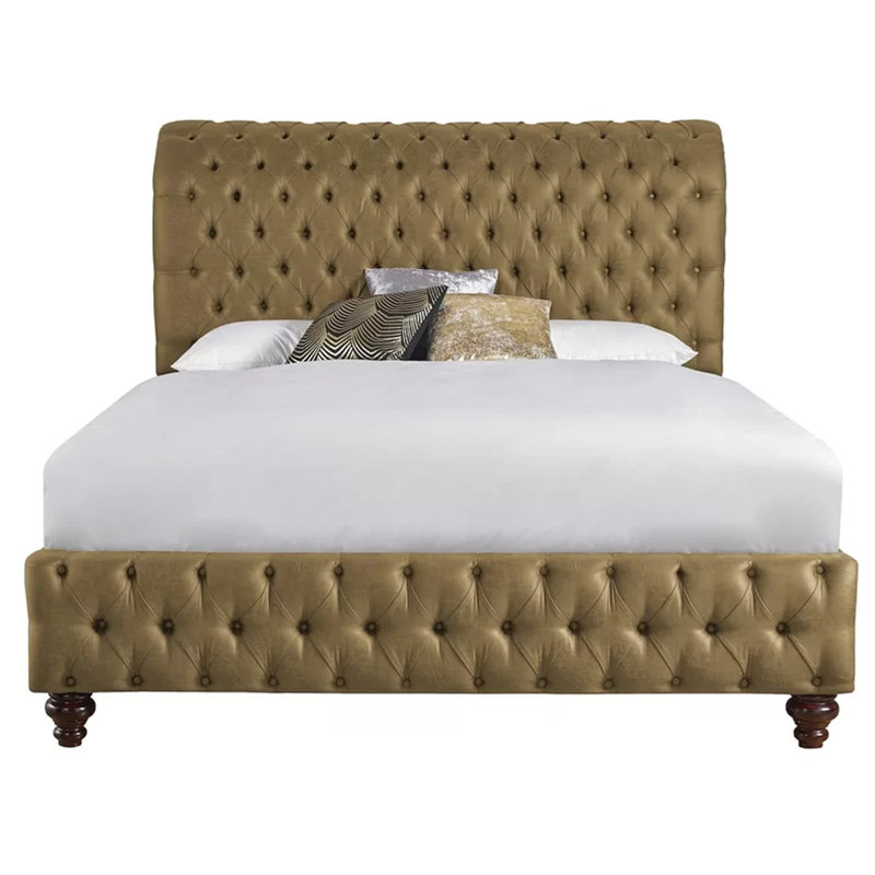 Upholstered Bed, Double (4'6), Chrome